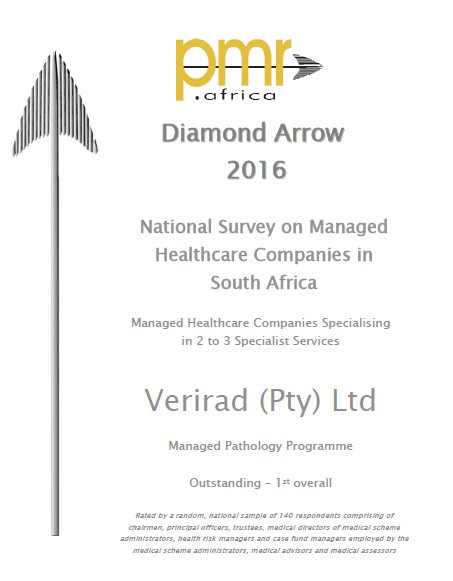 PMR Diamond Arrow Award Pathology 2016